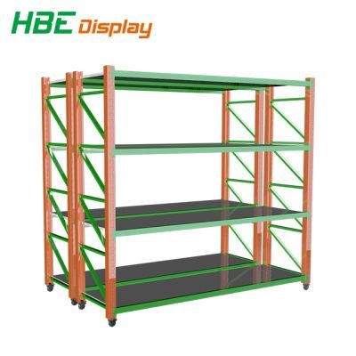 Light Duty Warehouse Metal Storage Rack Shelving with Wheels Castors