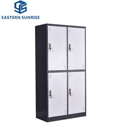 Steel Office School Storage Cabinet 4 Door Metal Clothes Locker