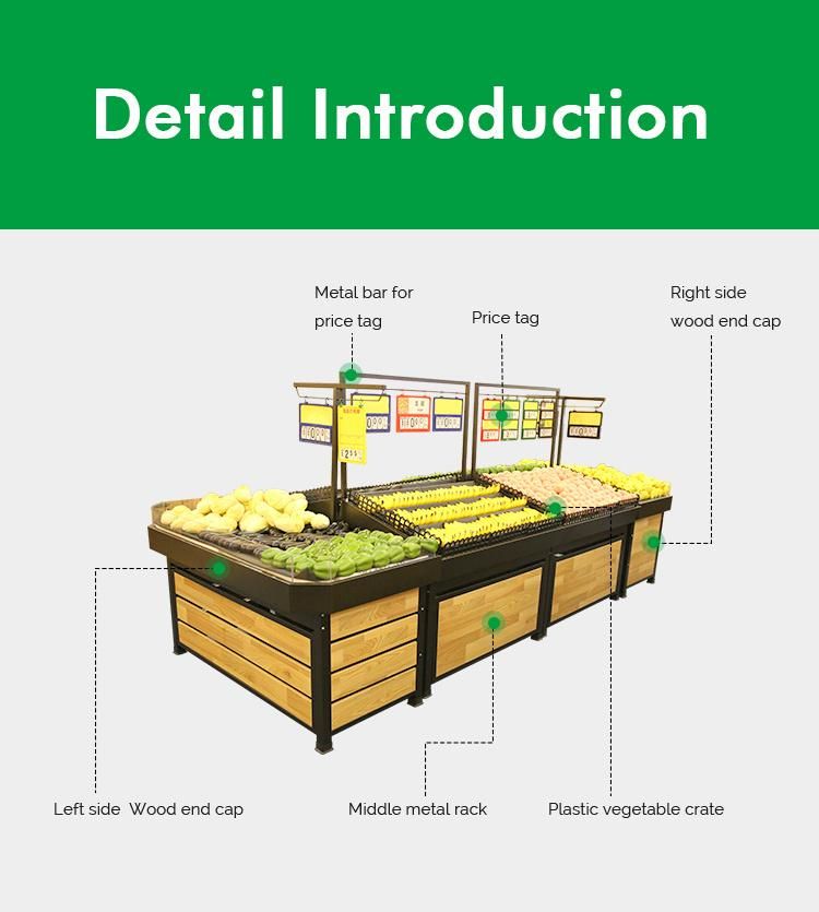 Display Stand Fruit Metal and Wood Vegetable Rack