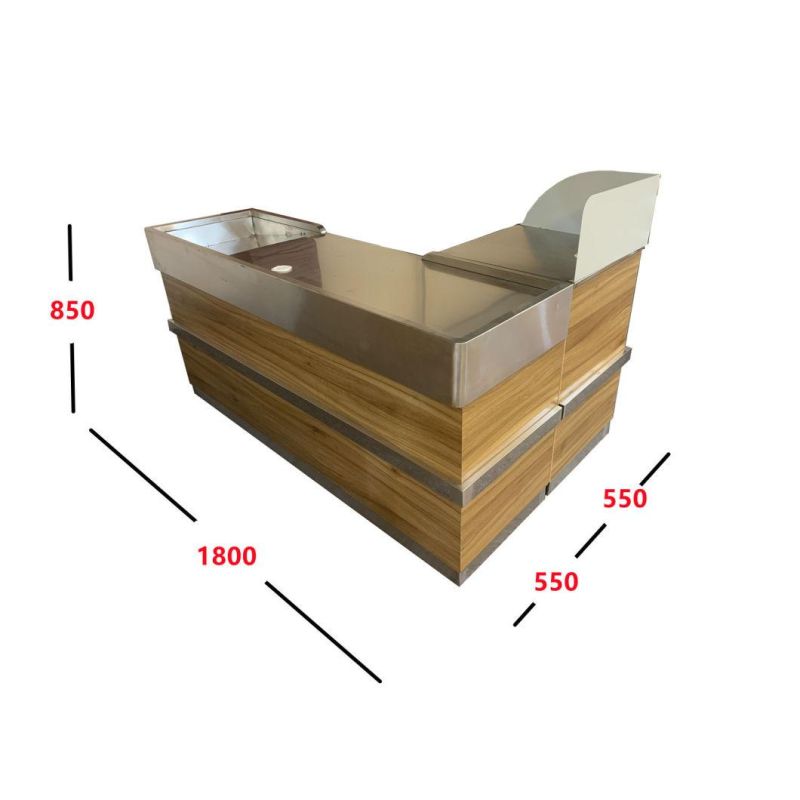 Modern Design Steel Supermarket Cashier Table, Cashier Counter