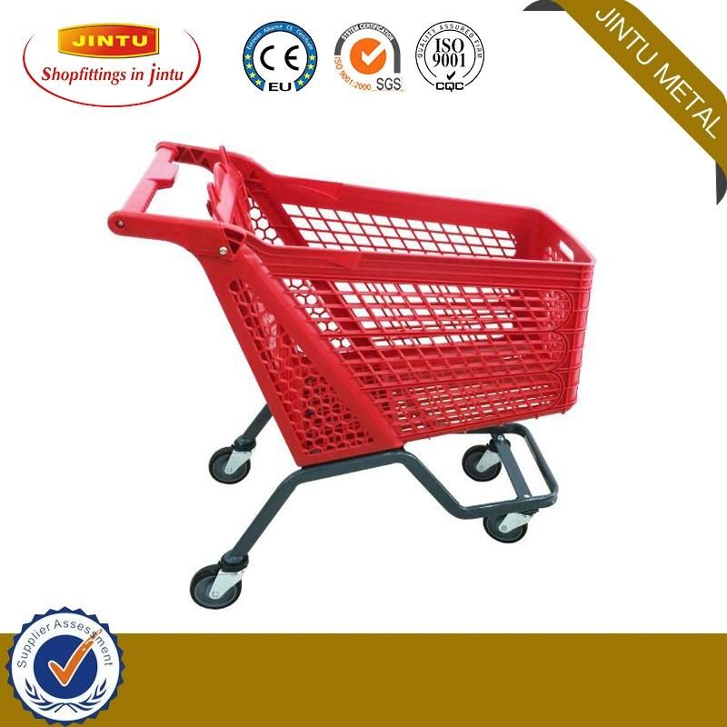 100L 820*490*990mm Plastic Supermarket Shopping Cart 60L