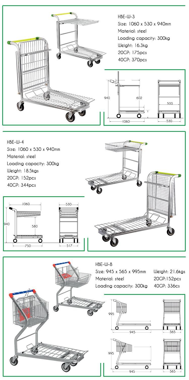 Supermarket Platform Warehouse Cargo Trolley