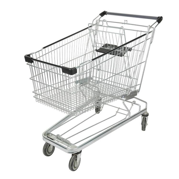 4 Wheel Metal Supermarket Shopping Trolley for Sale