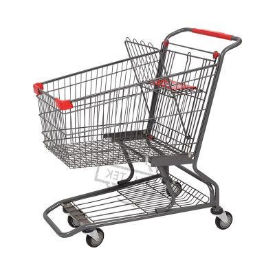Heavy Duty Amerian Unfolding Grocery Hand Push Cart for Hypermarket