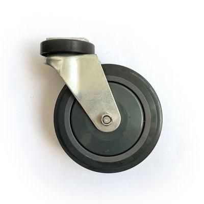 100mm PU Small Swivel Plate Caster with Bearings Silent Wheels
