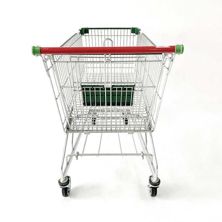 Hand Push Trolley for Shopping with 4 Wheels