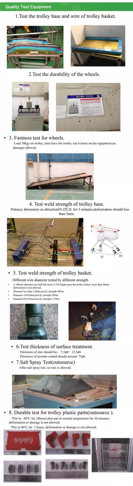 180L European Supermarket Escalator Metal Shopping Trolley