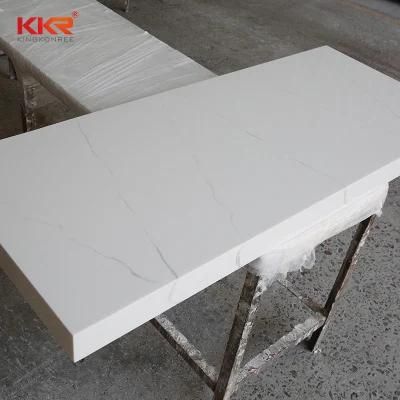 White Matte Marble Solid Surfacen Display Shelf for Mobile Showroom