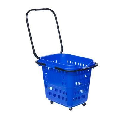 Large Capacity Luxury Supermarket Plastic Shopping Trolley Carts