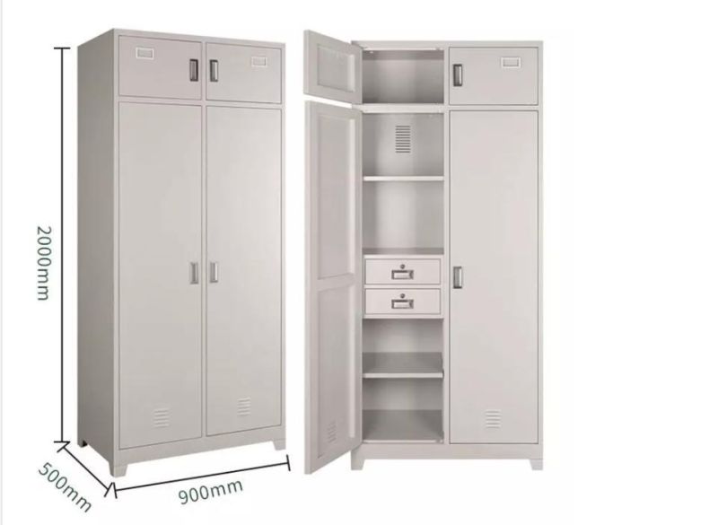 Two Drawer with Lock Drawer Military Steel Officer Almirah Closet