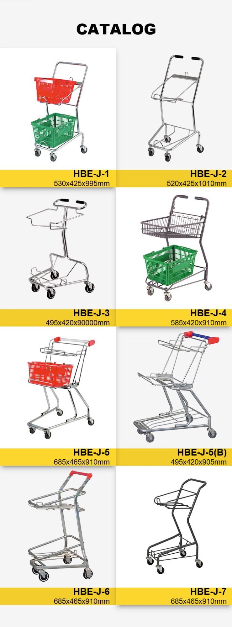 2-Tier Supermarket Trolley Double Basket Shopping Cart