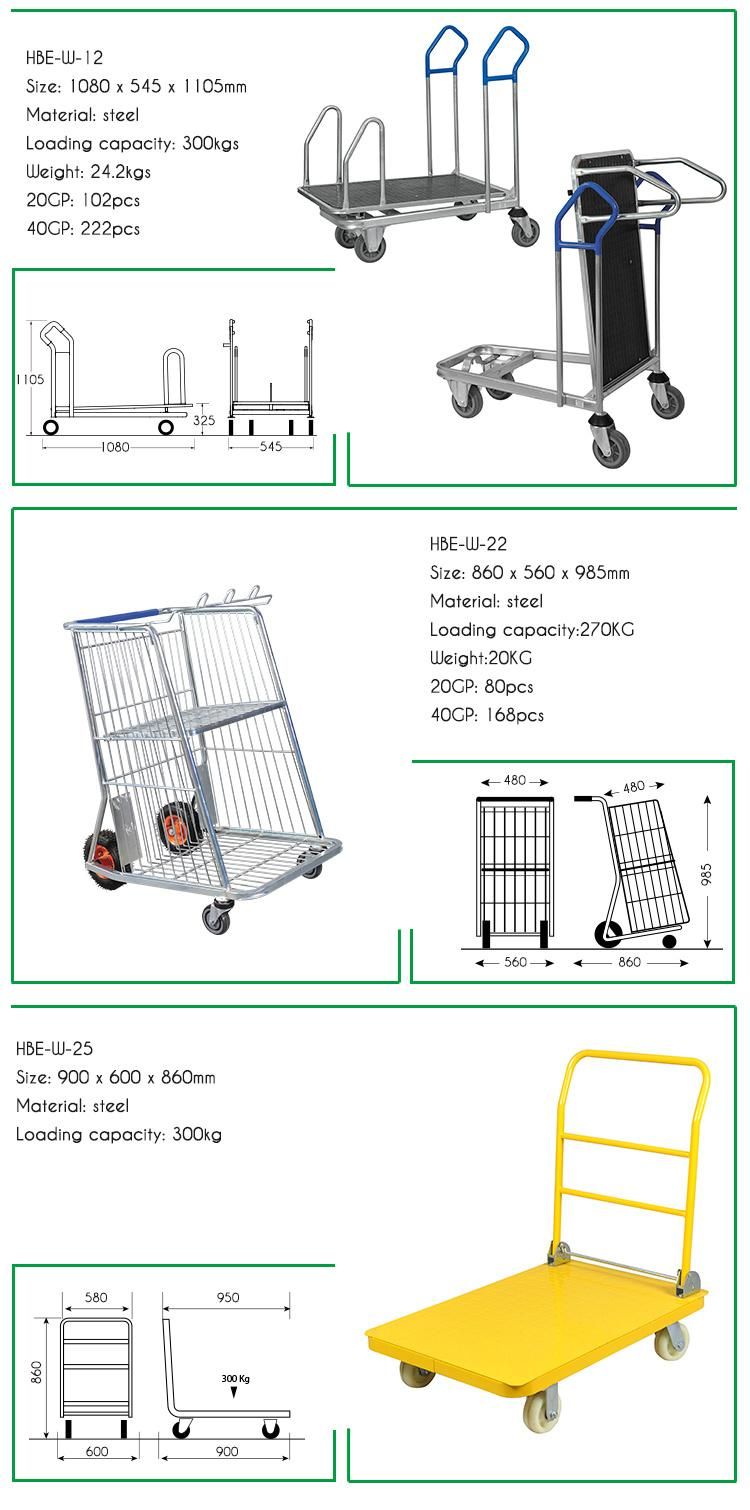 Metal Foldable Logistic Transport Hand Trolley Cart