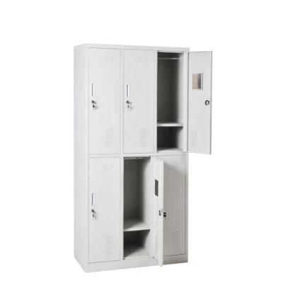 Gdlt Changing Room Wardrobe Steel 6 Door Locker Factory Metal Locker Gym Locker Casillero Gimnasio