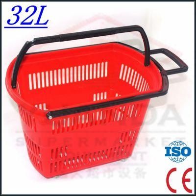 Plastic Trolley Baskets with Wheels From Factory Wholesale