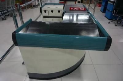 Supermarket Checkout Counter Desk with Sensor Conveyor Belt