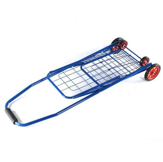 Factory Lightweight Folding Grocery Cart Collapsible Rolling Metal Cart for Shopping