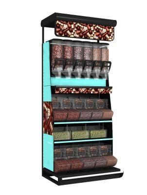 Iron Material Supermarket Bulk Food Display Rack