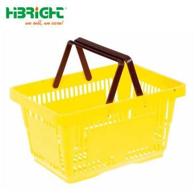 Supermaket Plastic Shopping Basket with Plastic Handle