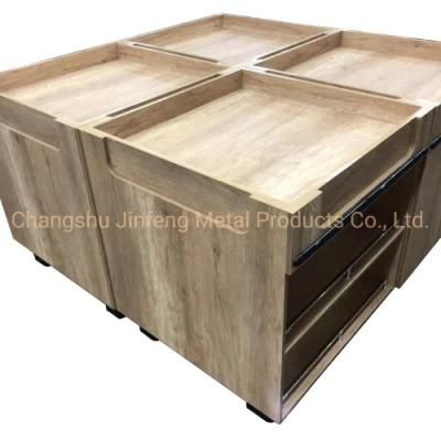 Supermarket and Store Display Shelf Promotional Stand with Wood
