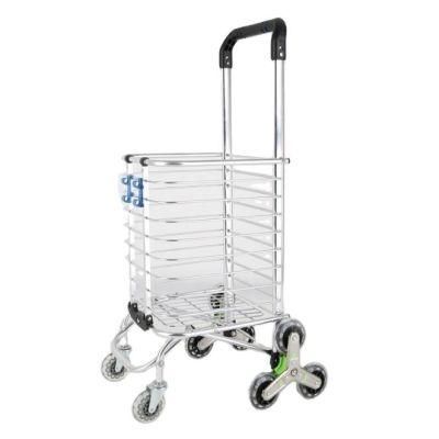 China Factory Lightweight Aluminum Foldable Shopping Cart Supermarket Folding Trolleys