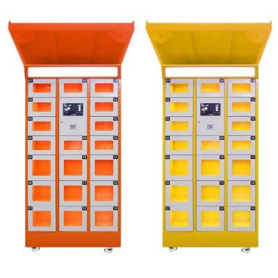Smart Steel LED Screen Storage Hot Food Locker with Payment