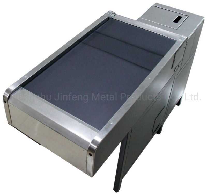Supermarket Checkout Counter Convenience Store Cash Counter with Conveyor Belt Jf-Cc-029