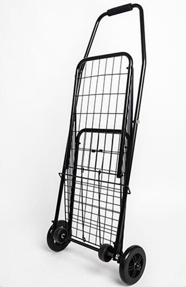 China Hot Sale Mini Metal Foldable Rolling Cart Folding Supermarket Shopping Trolleys