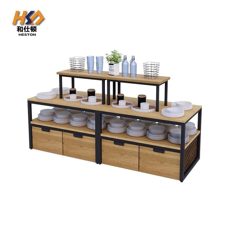 Wood Rack Shelf Supermarket Shelves Rack Display