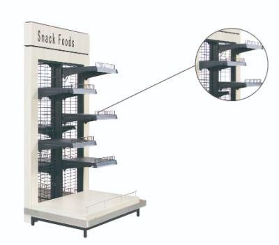 Metallic Material Double Sided Supermarket Shelves