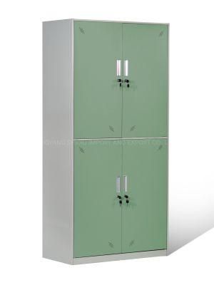 4 Doors Metal Compartment Lockers with Shelves and Hanging Rod