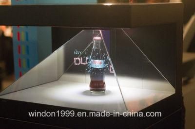 3 Side 3D Holographic display Box, Hologram Pyramid Showcase for Watch Advertising