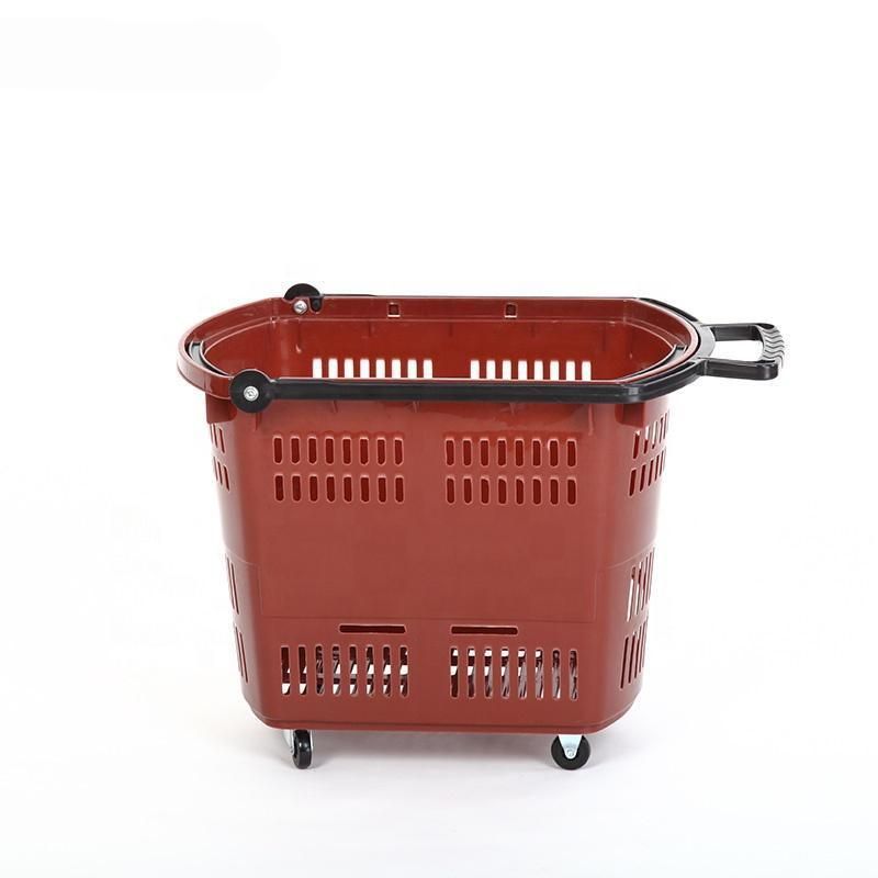 Good Price Supermarket Plastic Shopping Basket Trolley