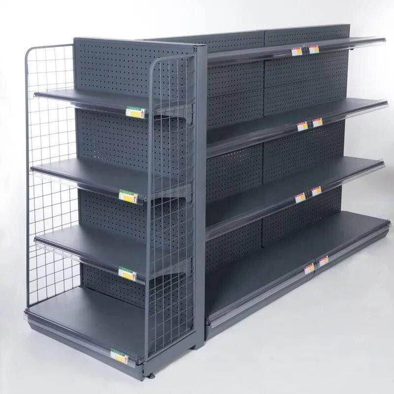 Grocery Store Shelves 4 Layers Supermarket Shelf System Gondola Supermarket Equipment Shelves