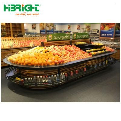 High Quality Supermarket Wood Display Rack for Vegetable and Fruit