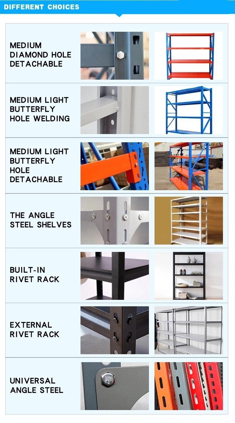 Light Duty Adjustable Three Layers Four Layers Five Layers Boltless Iron Steel Slotted Angle