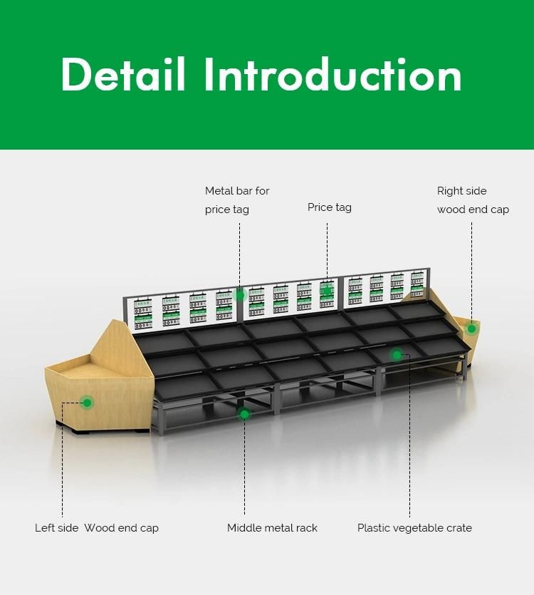 Supermarket Shelf Wooden Fruit Vegetable Display Rack