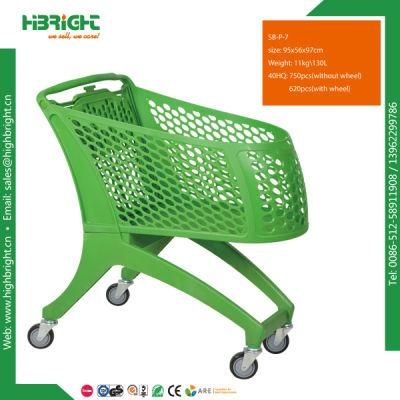 Grocery Full Plastic Supermarket Shopping Cart Trolley