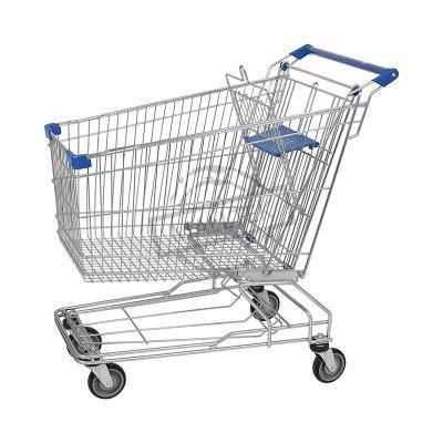 Factory Price Supply Wire Metal 60L Asian Trolley with Plastic Cover