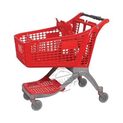 175L Pure Plastic Hand Push Shopping Trolley with Baby Seat