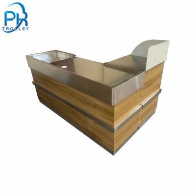 Checkout Counter Display Rack Wood Cash Counter Table