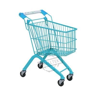 Factory Price Grocery Store Colorful Metal Kids Trolley with Flag