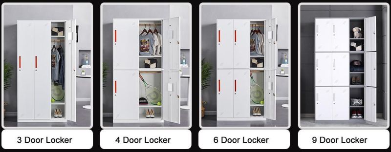 Double Door Steel Wardrobe Cabinet Metal Clothes Locker