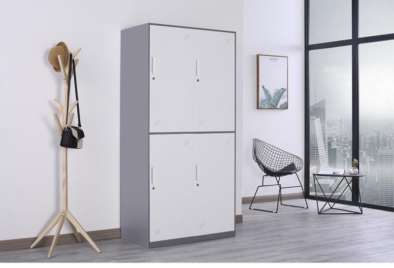 4 Door Clothes Hanging Cabinet Steel Locker Cabinet