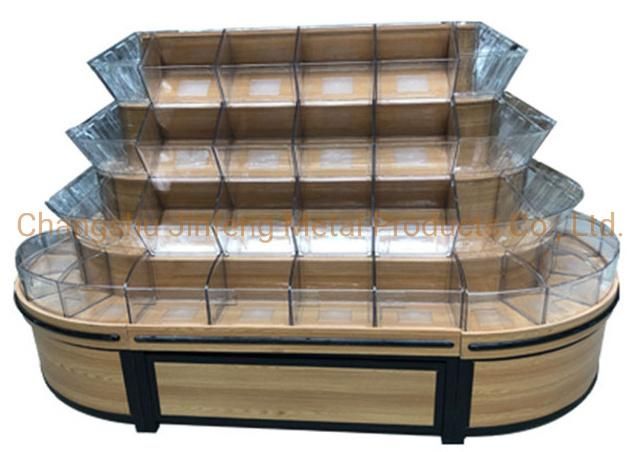 Supermarket Wooden Display Cabinet Bulk Food Bin