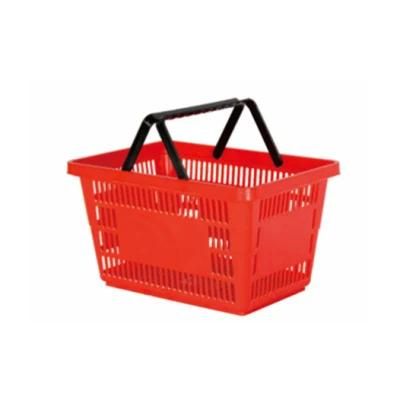 Large Double Handle Hand Shopping Basket Made of Plastic for Sale
