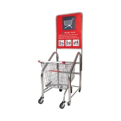 Supermarket Shopping Cart Stacking Place Rack