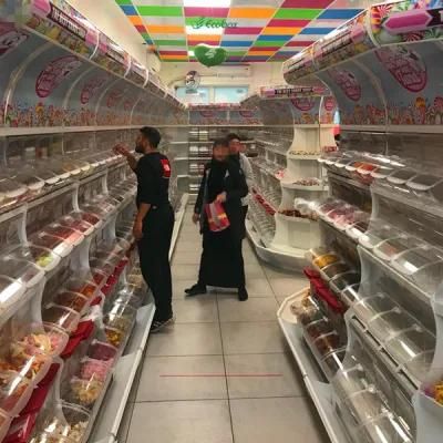 Supermarket Pick and Mix Bulk Candy Display Rack with Bins