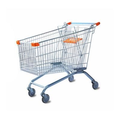 120 Liters Supermarket Carts Finished with Chrome Shopping Trolley
