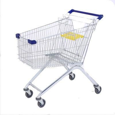 High Quality Supermarket Metal Shopping Trolley Four Wheels Shopping Cart