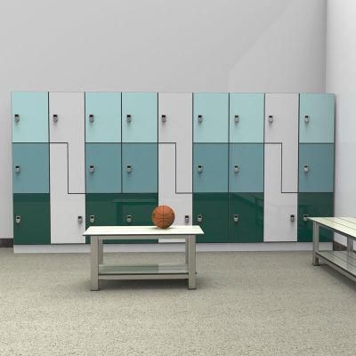 More Durable Excellent Locker System High Pressure Laminate Locker, High End Material Z Type Commercial Cabinet HPL Locker/